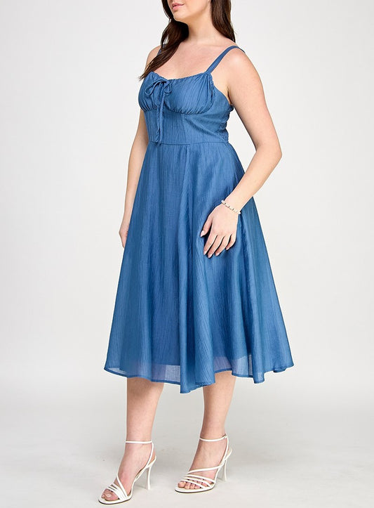 Bustier A-Line Midi Dress