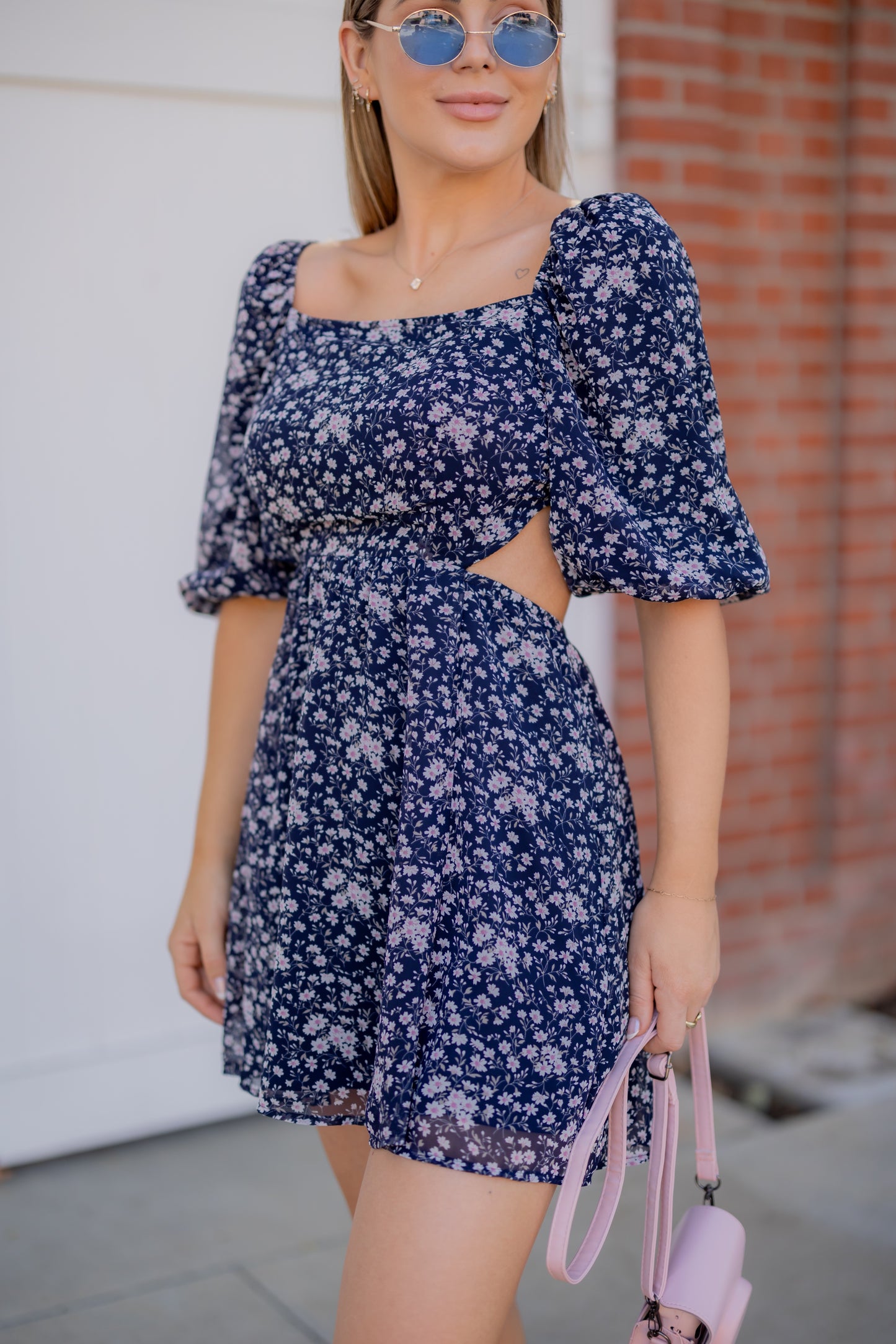 Chiffon Back Cutout Dress