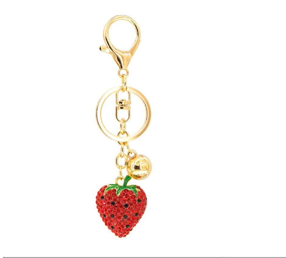 Strawberry Rhinestone Keychain