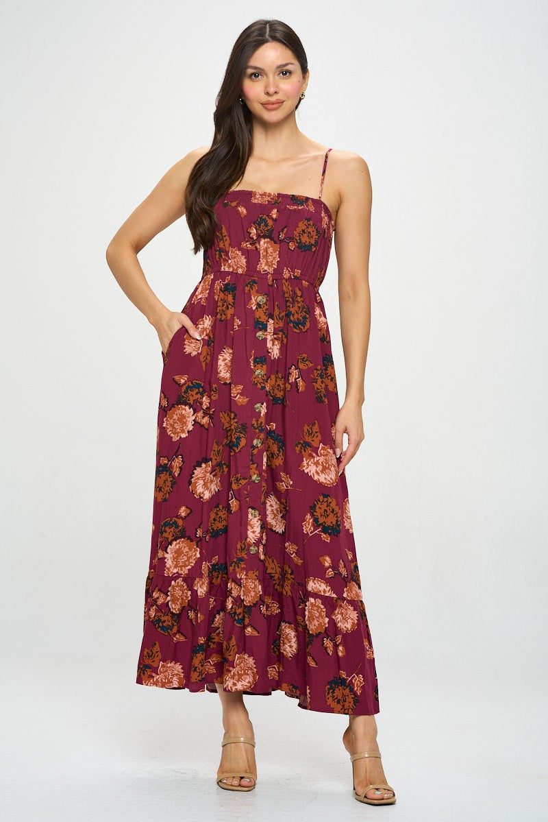 Floral Button Down Maxi Dress