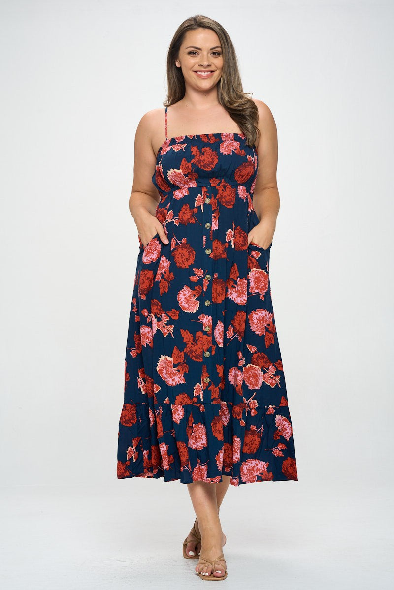 Floral Button Down Maxi Dress