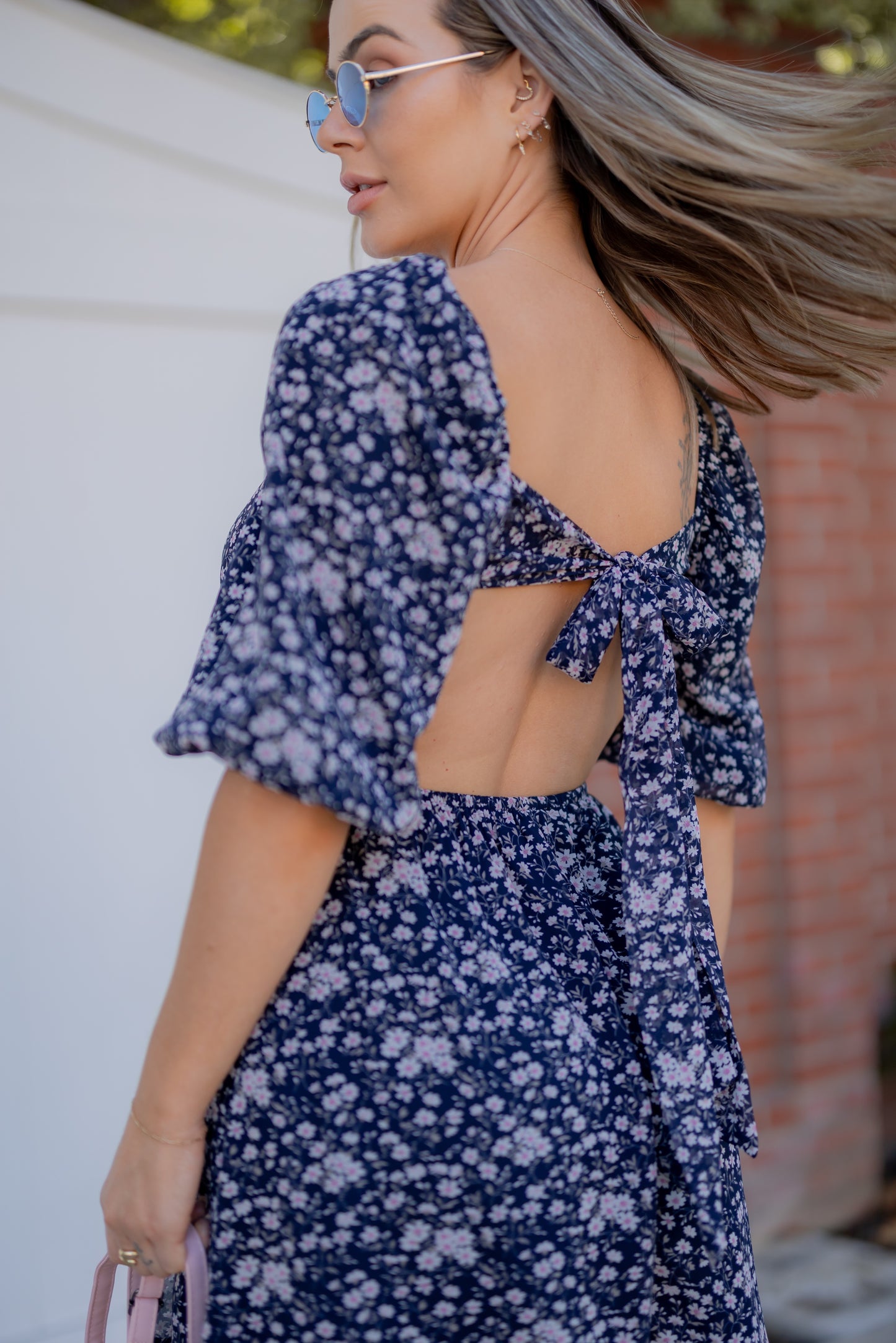 Chiffon Back Cutout Dress