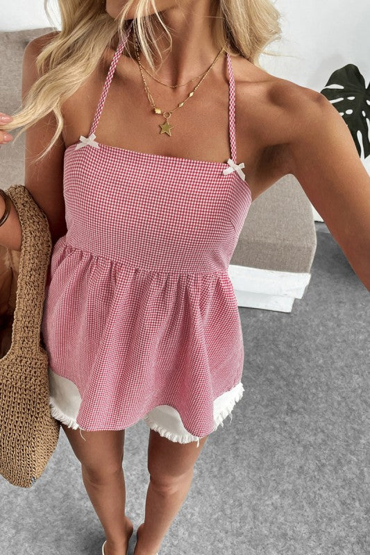 Checker Halter Top