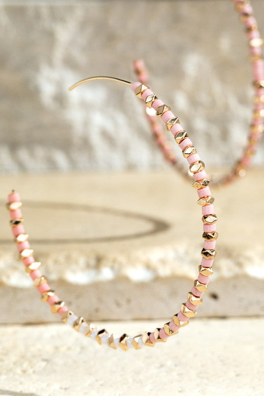 Seed Bead Hoop Earrings