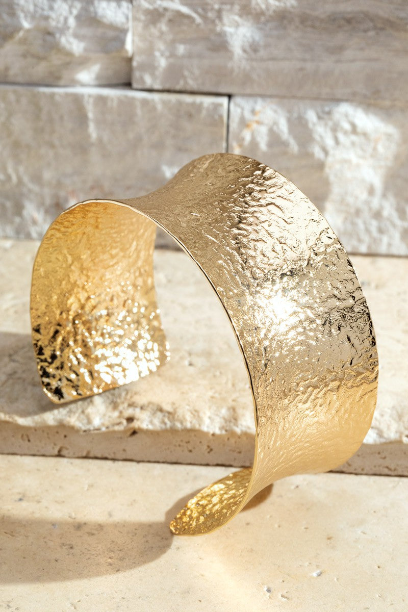 Brass Hammered Cuff Bracelet
