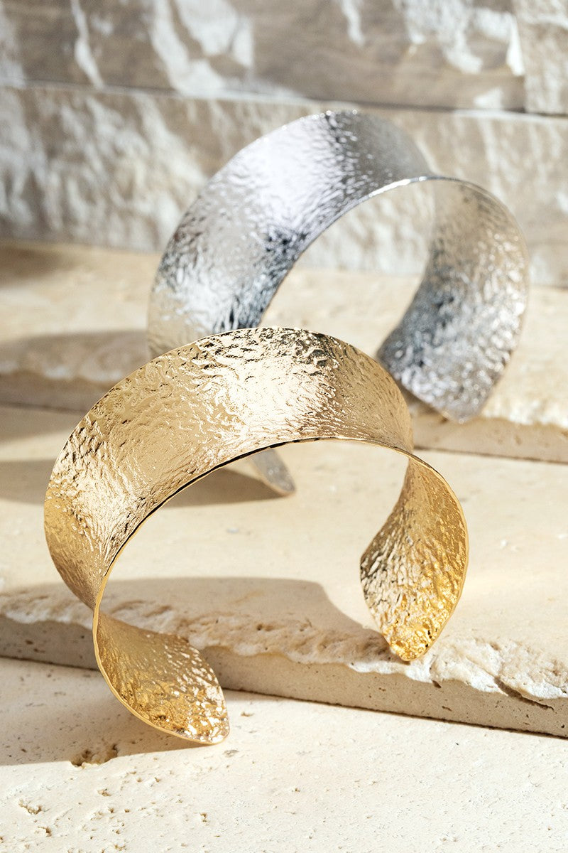 Brass Hammered Cuff Bracelet