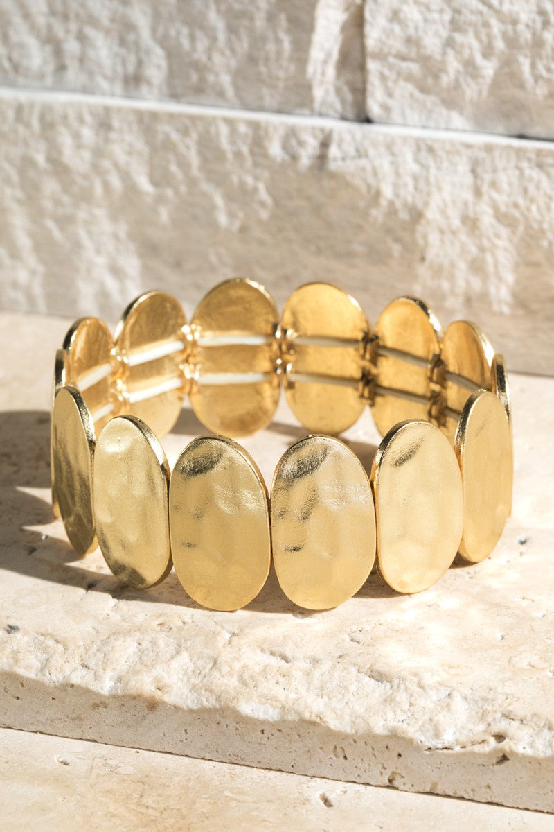 Hammered Metal Stretch Bracelet