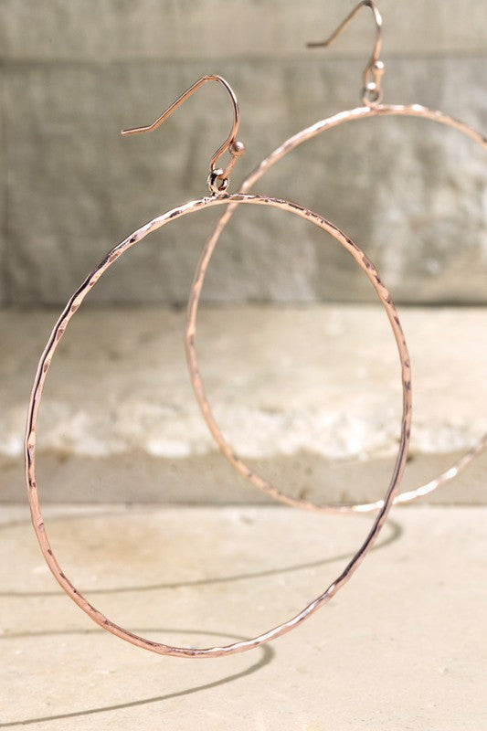 Hammered Metal Hoop Earrings