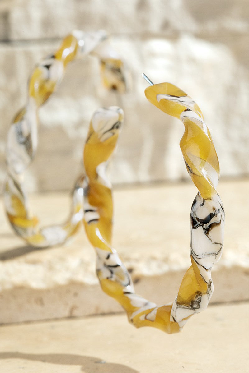 Twisted Acetate Hoop Earrings