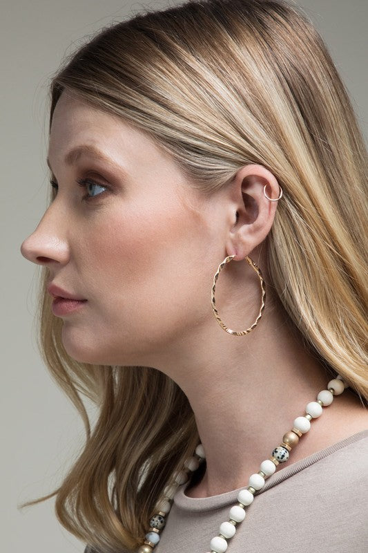 Twisted Metal Hoop Earrings