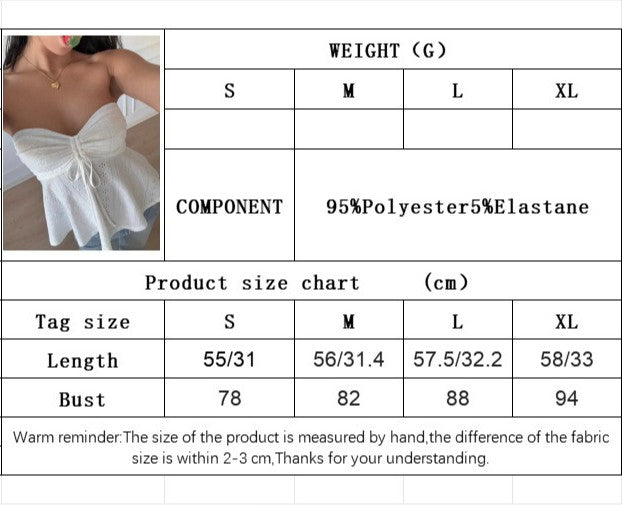 Ruched Eyelet Tube Top
