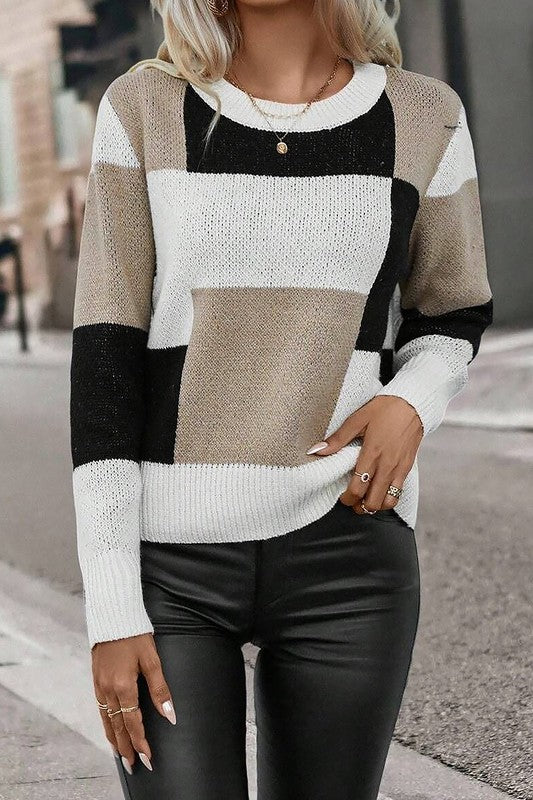 Patchwork Knitted Sweater