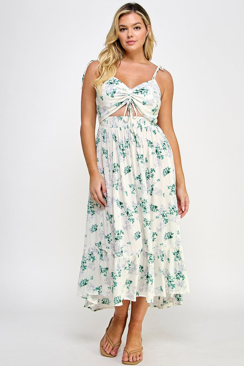 Floral Ruched Maxi