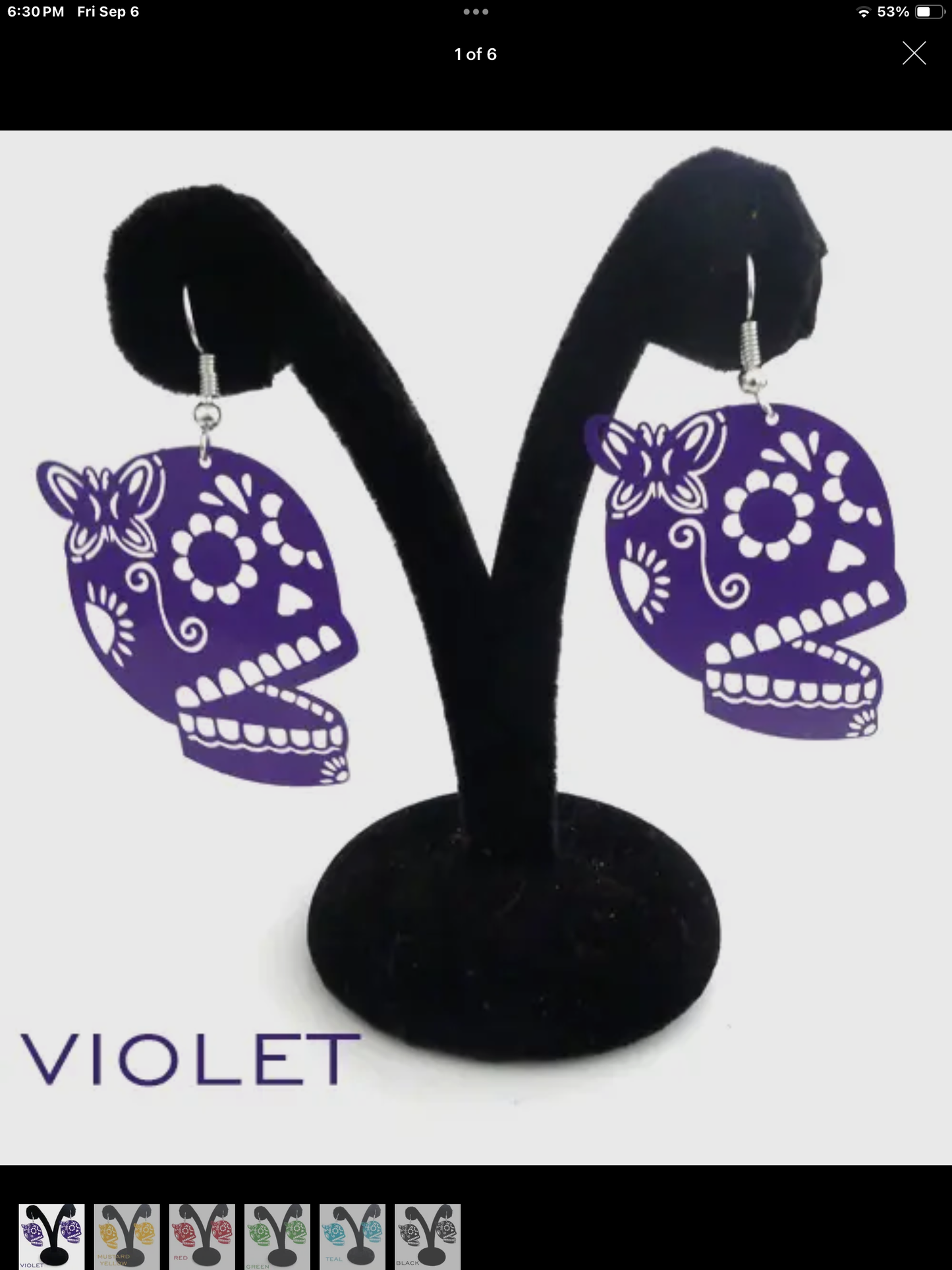 Papel Picado Skull Earrings