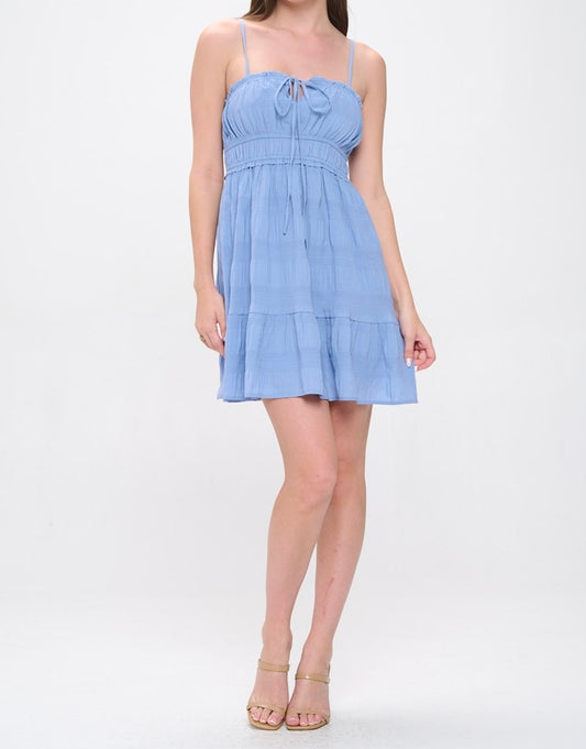 Crinkle Front Tie Dress