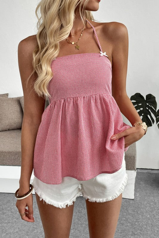 Checker Halter Top